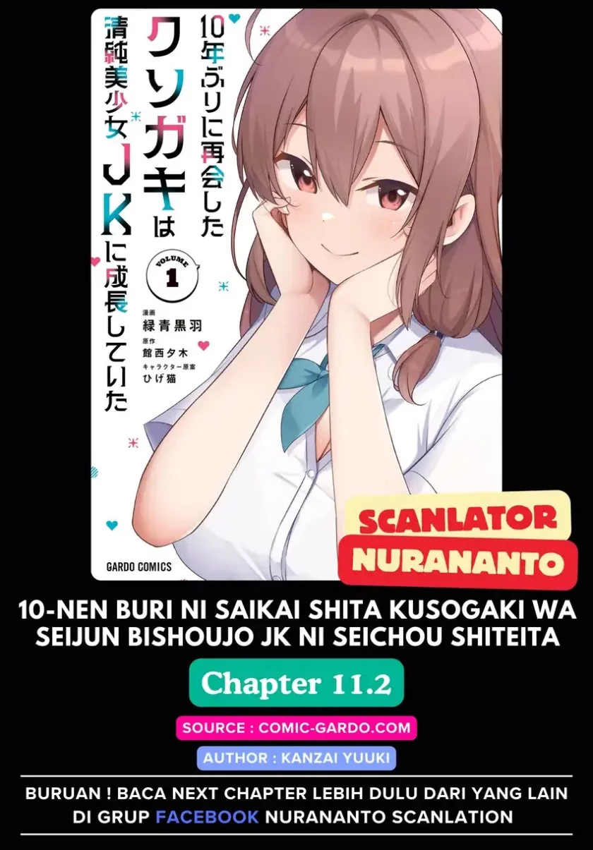 Baca Komik 10-Nen Buri ni Saikai shita Kusogaki wa Seijun Bishoujo JK ni Seichou shiteita Chapter 11.2 Gambar 1