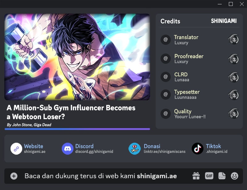 Baca Komik A Million-Sub Gym Influencer Becomes A Webtoon Loser? Chapter 4 Gambar 1