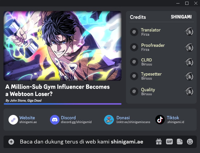 Baca Komik A Million-Sub Gym Influencer Becomes A Webtoon Loser? Chapter 7 Gambar 1