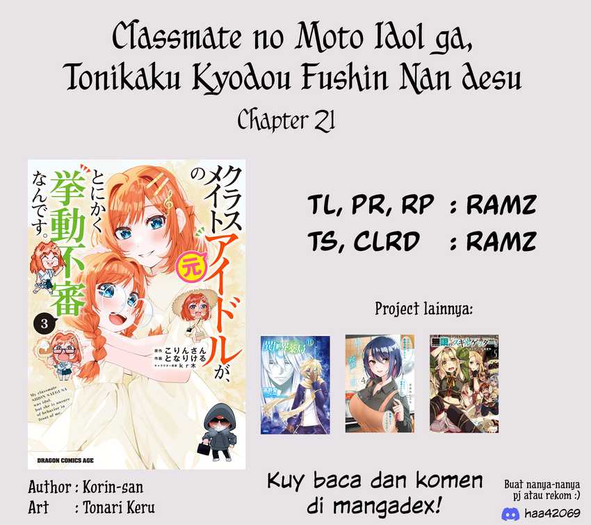 Classmate no Moto Idol ga, Tonikaku Kyodou Fushin Nan desu Chapter 21 Gambar 23