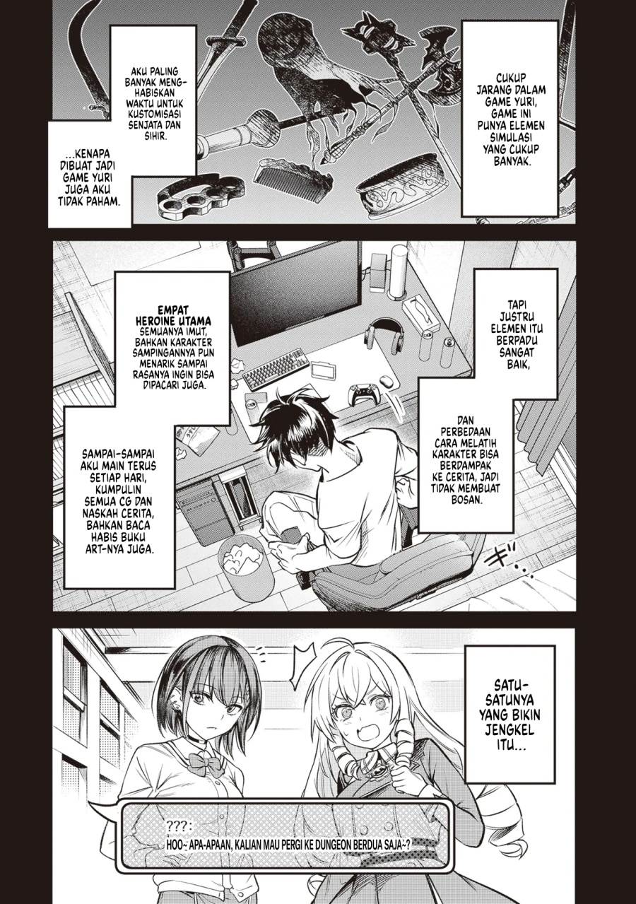 Danshi Kinsei Game Sekai de Ore ga Yarubeki Yuiitsu no Koto – Yuri no Ma ni Hasamaru Otoko to Shite Tensei shite shimaimashita Chapter 1 Gambar 7