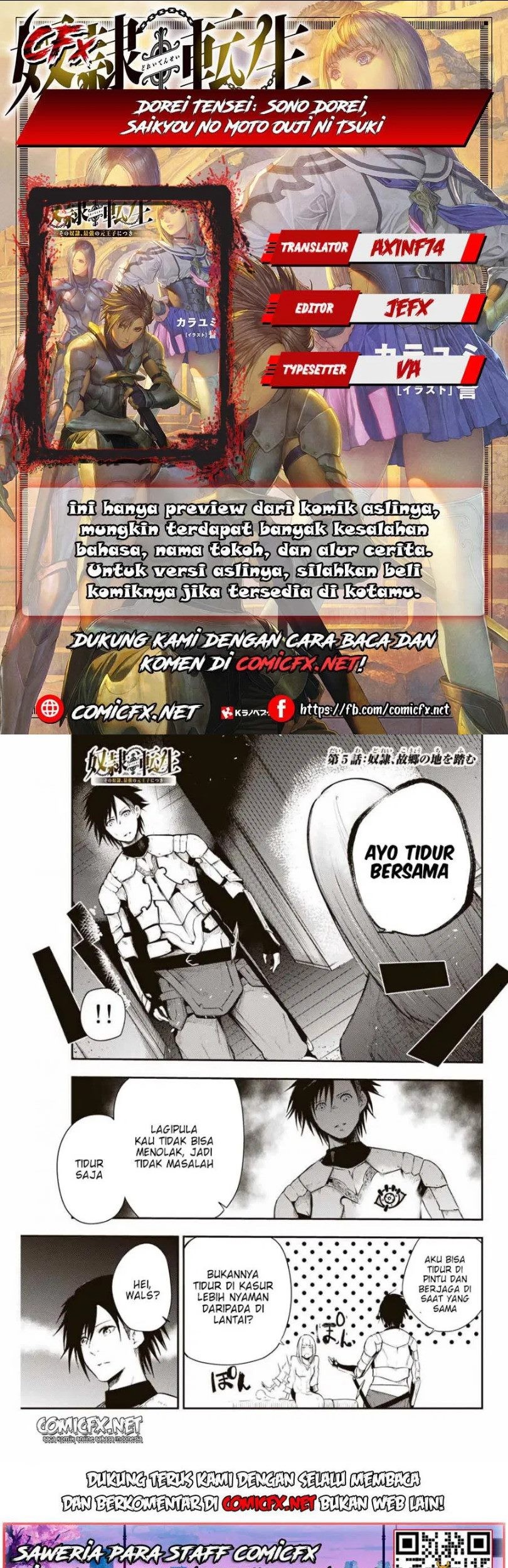 Baca Komik Dorei Tensei: Sono Dorei, Saikyou no Moto Ouji ni Tsuki Chapter 5.1 Gambar 1
