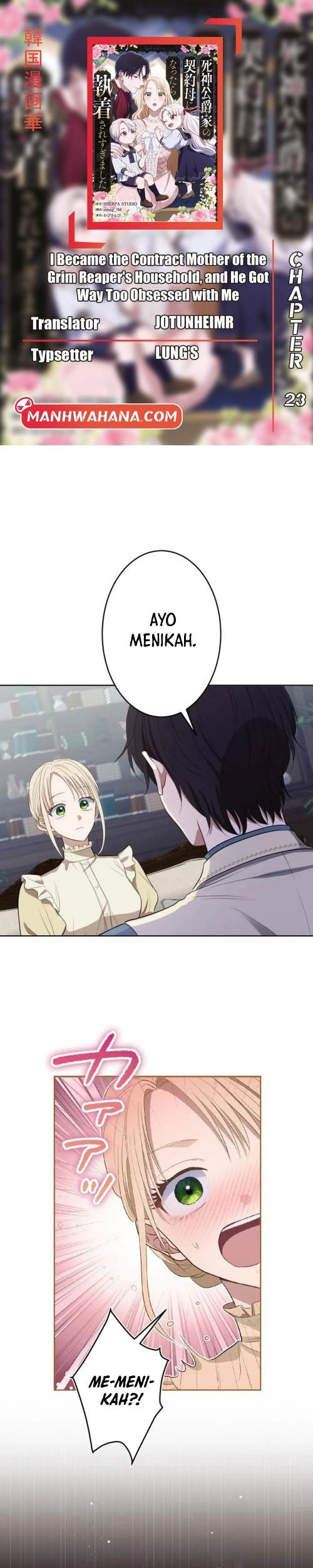 Baca Komik I Became the Contract Mother of the Grim Reaper Duke’s Family and They Became Obsessed With Me Chapter 23 Gambar 1