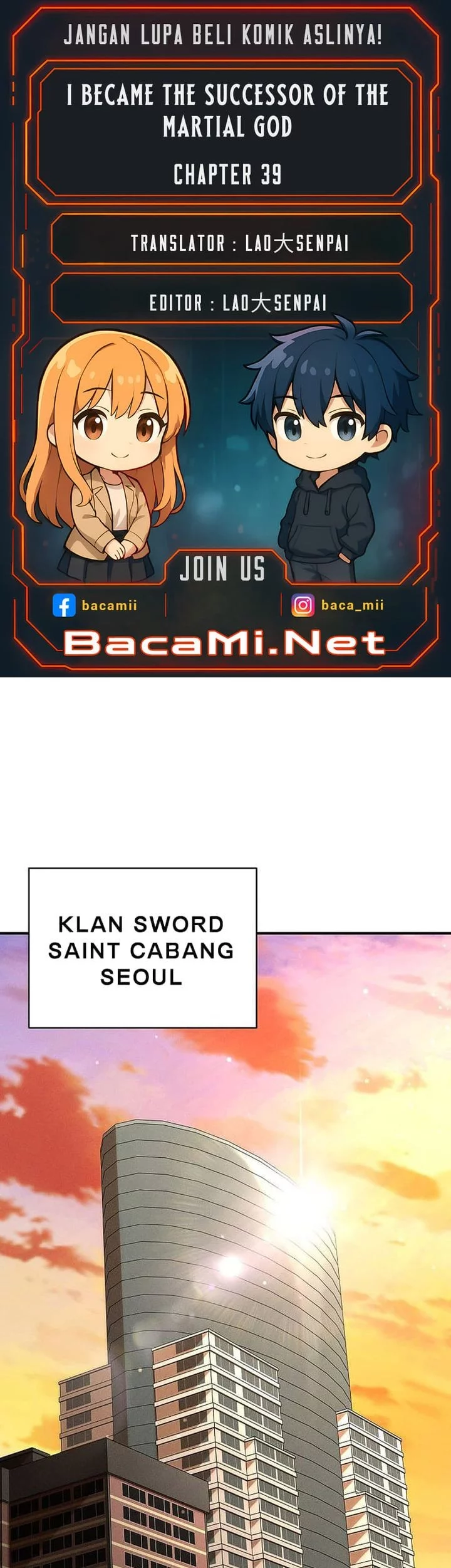 Baca Komik I Became the Successor of the Martial God Chapter 39 Gambar 1