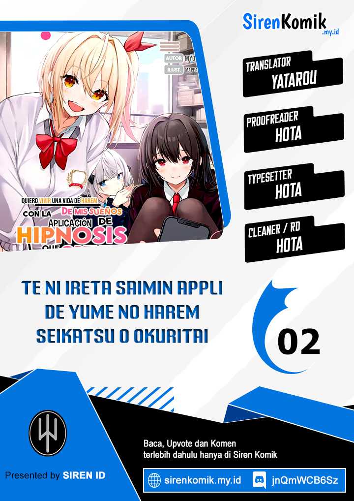 Baca Komik I Want to Live the Harem Life of My Dreams With the Hypnosis App I Got (Te ni Ireta Saimin Appli de Yume no Harem Seikatsu o Okuritai) Chapter 2 Gambar 1