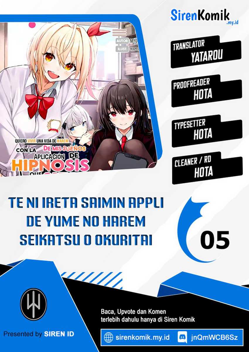 Baca Komik I Want to Live the Harem Life of My Dreams With the Hypnosis App I Got (Te ni Ireta Saimin Appli de Yume no Harem Seikatsu o Okuritai) Chapter 5 Gambar 1