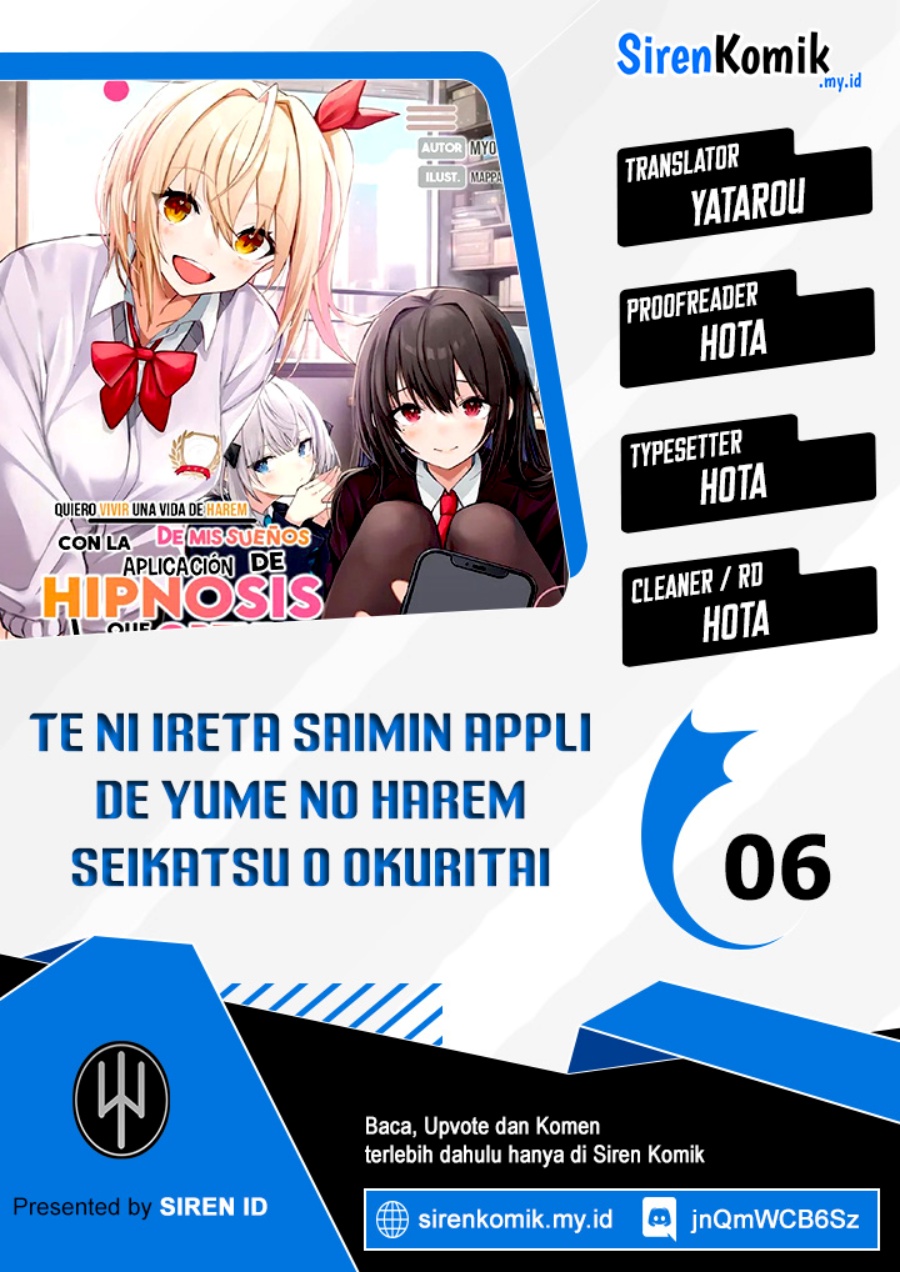 Baca Komik I Want to Live the Harem Life of My Dreams With the Hypnosis App I Got (Te ni Ireta Saimin Appli de Yume no Harem Seikatsu o Okuritai) Chapter 6 Gambar 1