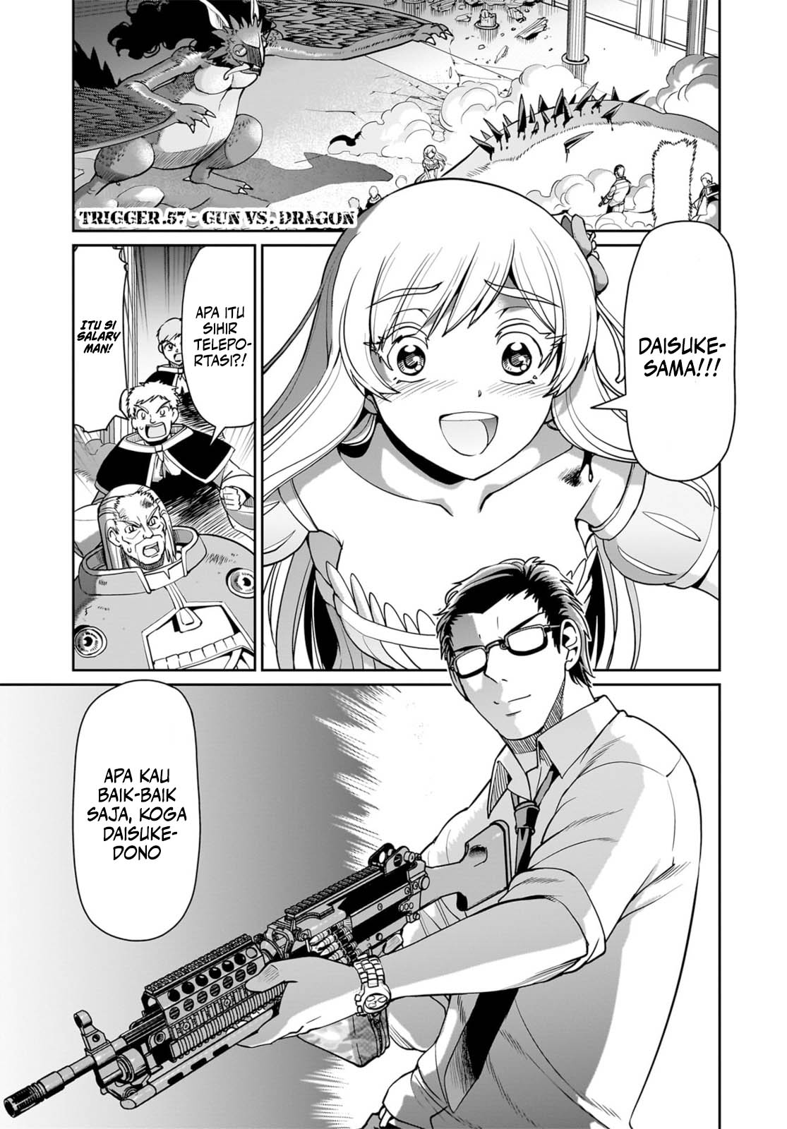 Baca Komik Isekai Shoukan Oji-san no Juumusou Life – Sabage Suki Salaryman wa Kaisha Owari ni Isekai e Chokki suru Chapter 57 Gambar 1