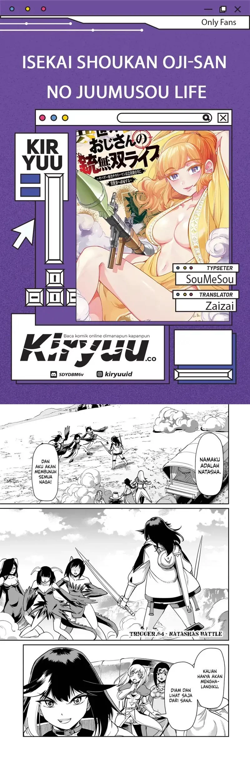 Baca Komik Isekai Shoukan Oji-san no Juumusou Life – Sabage Suki Salaryman wa Kaisha Owari ni Isekai e Chokki suru Chapter 64 Gambar 1