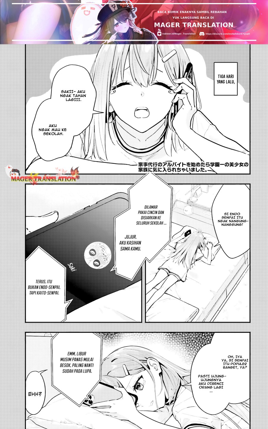Baca  Kajidaikou no Arbeit wo Hajimetara Gakuen Ichi no Bishoujo no Kazoku ni Kiniirarechaimashita Chapter 2 Gambar 2