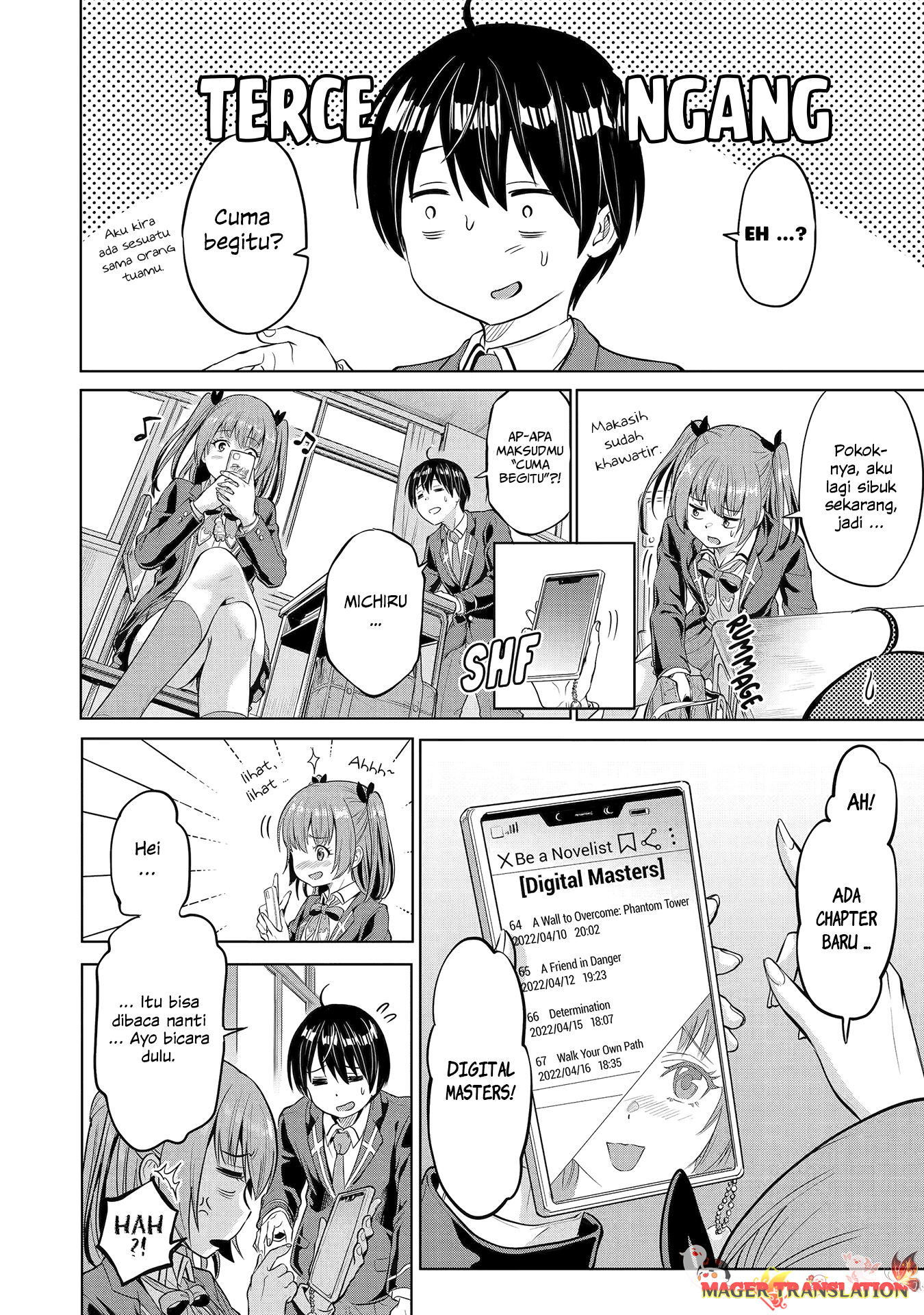 Koukousei WEB Sakka no Mote Seikatsu “Anta ga Kami Sakka na Wakenai desho” to Boku wo Futta Osananajimi ga Koukaishiteru kedo Mou Osoi Chapter 1.1 Gambar 18