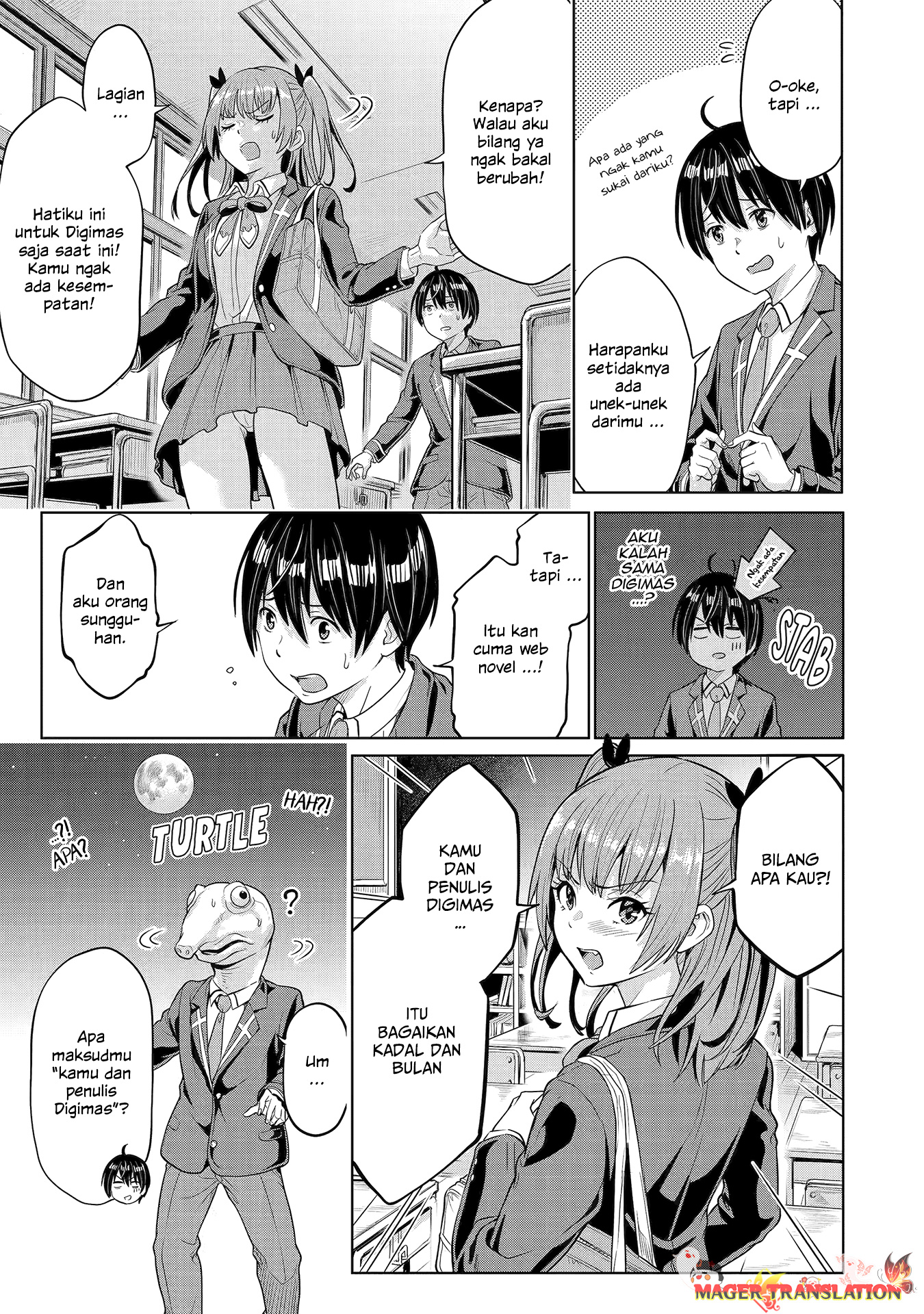 Koukousei WEB Sakka no Mote Seikatsu “Anta ga Kami Sakka na Wakenai desho” to Boku wo Futta Osananajimi ga Koukaishiteru kedo Mou Osoi Chapter 1.1 Gambar 21