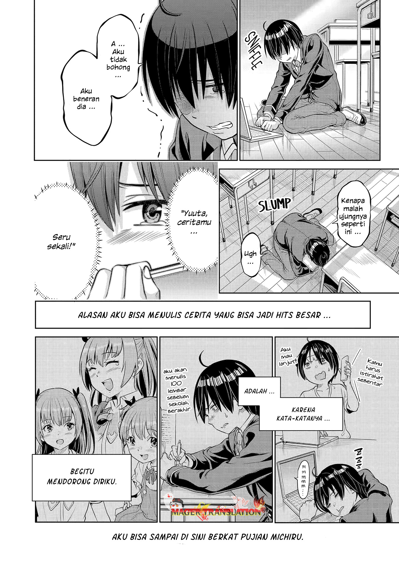 Koukousei WEB Sakka no Mote Seikatsu “Anta ga Kami Sakka na Wakenai desho” to Boku wo Futta Osananajimi ga Koukaishiteru kedo Mou Osoi Chapter 1.1 Gambar 28