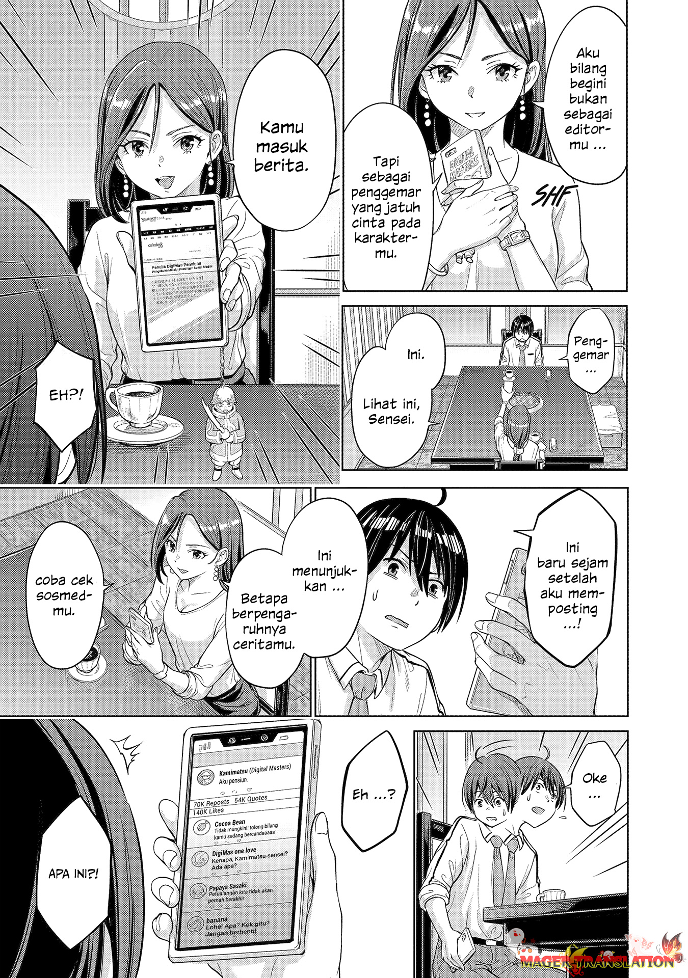 Koukousei WEB Sakka no Mote Seikatsu “Anta ga Kami Sakka na Wakenai desho” to Boku wo Futta Osananajimi ga Koukaishiteru kedo Mou Osoi Chapter 1.2 Gambar 21