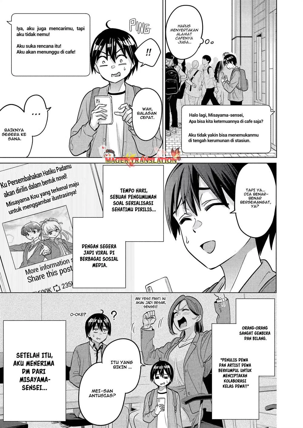 Koukousei WEB Sakka no Mote Seikatsu “Anta ga Kami Sakka na Wakenai desho” to Boku wo Futta Osananajimi ga Koukaishiteru kedo Mou Osoi Chapter 21 Gambar 11