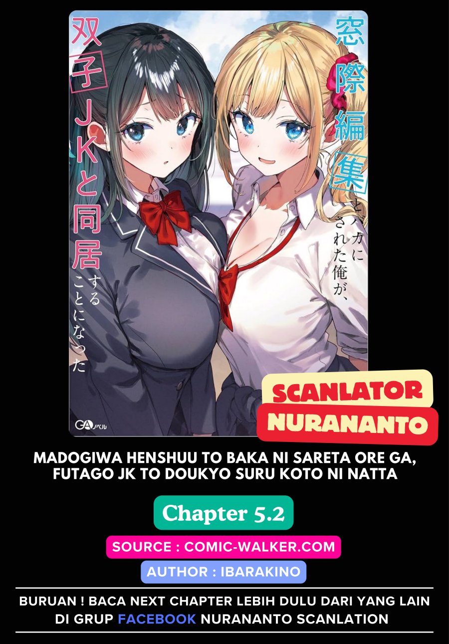 Baca Komik Madogiwa henshuu to baka ni sareta ore ga, futago JK to doukyo suru koto ni natta Chapter 5.2 Gambar 1