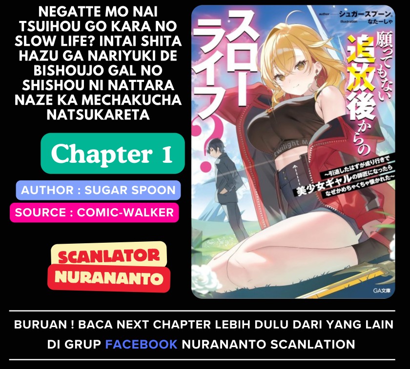 Baca Komik Negatte mo Nai Tsuihou Go kara no Slow Life? Intai Shita Hazu ga Nariyuki de Bishoujo Gal no Shishou ni Nattara Naze ka Mechakucha Natsukareta Chapter 1 Gambar 1
