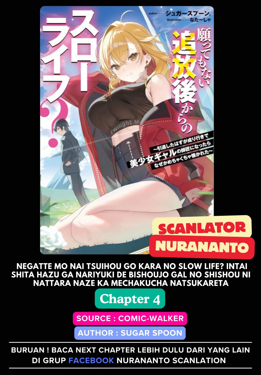 Baca Komik Negatte mo Nai Tsuihou Go kara no Slow Life? Intai Shita Hazu ga Nariyuki de Bishoujo Gal no Shishou ni Nattara Naze ka Mechakucha Natsukareta Chapter 4 Gambar 1