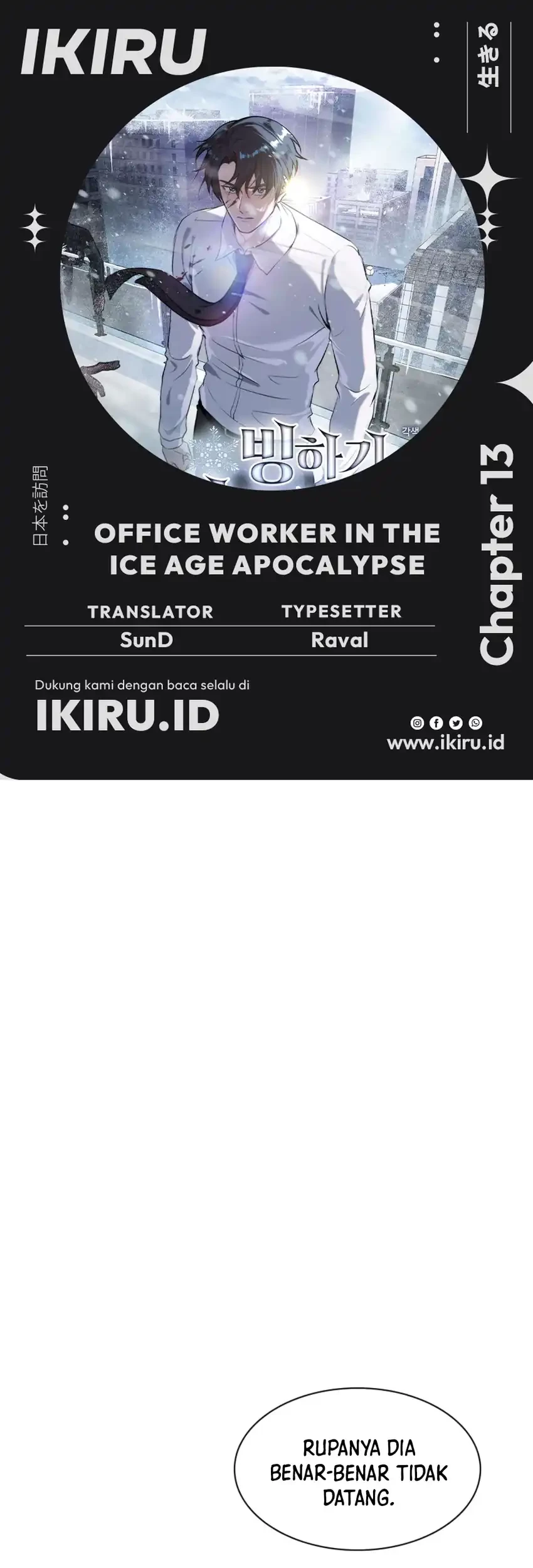 Baca Komik Office Worker in the Ice Age Apocalypse Chapter 13 Gambar 1