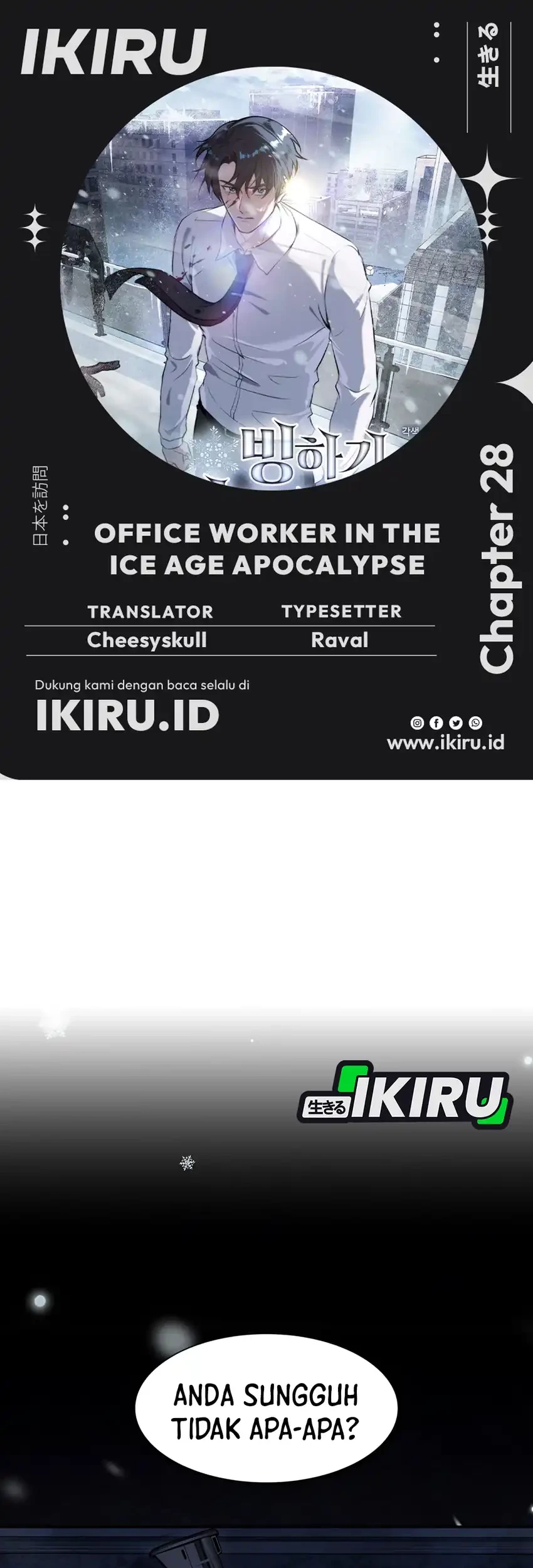 Baca Komik Office Worker in the Ice Age Apocalypse Chapter 28 Gambar 1