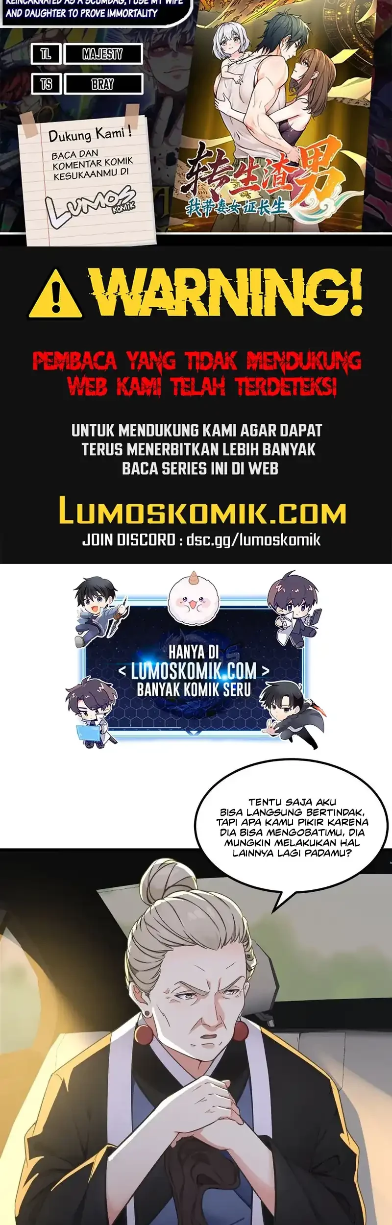 Baca Komik Reincarnated as a Scumbag I Use My Wife and Daughter to Prove Immortality Chapter 38 Gambar 1