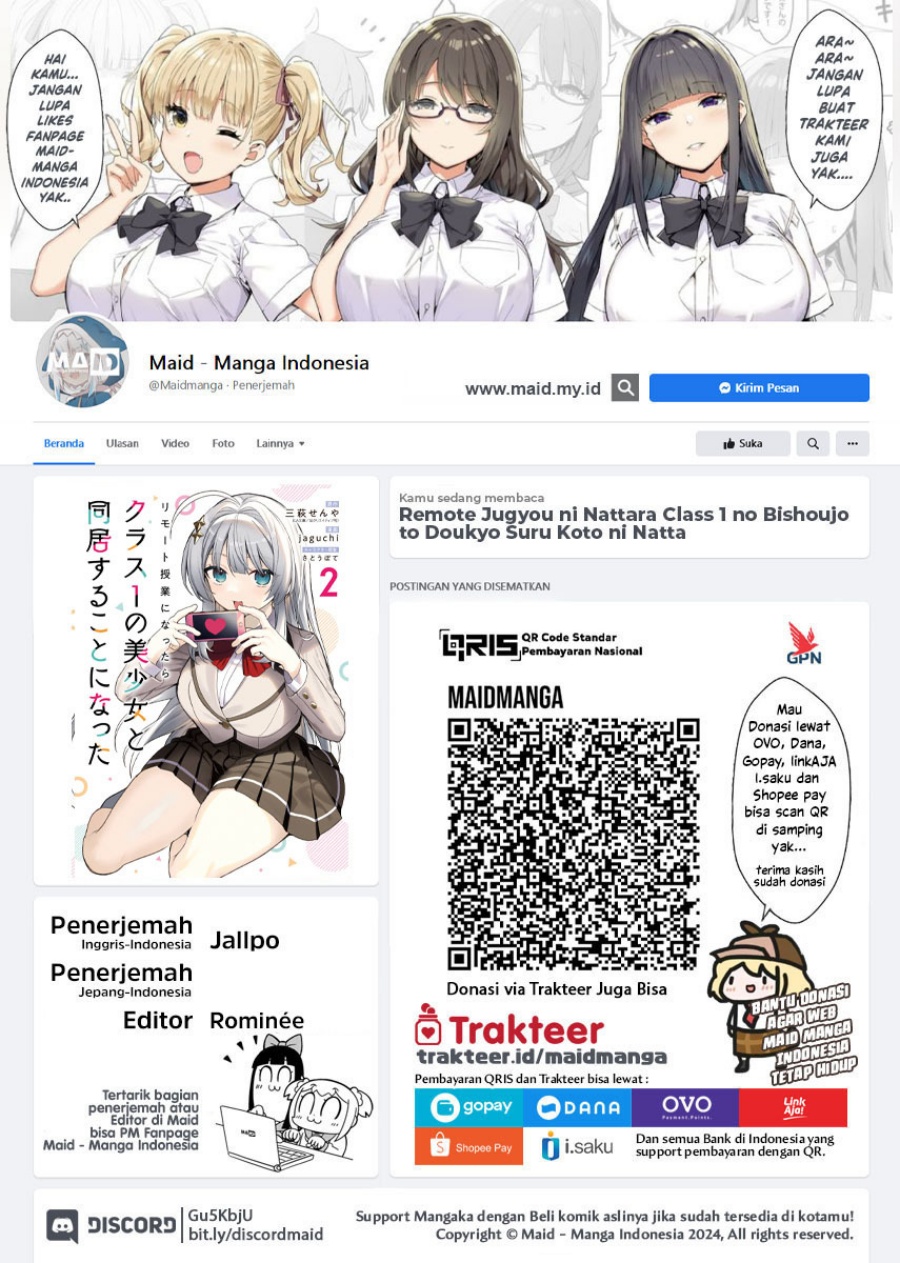 Baca Remote Jugyou ni Nattara Class 1 no Bishoujo to Doukyo Suru Koto ni Natta Chapter 12 Gambar 2