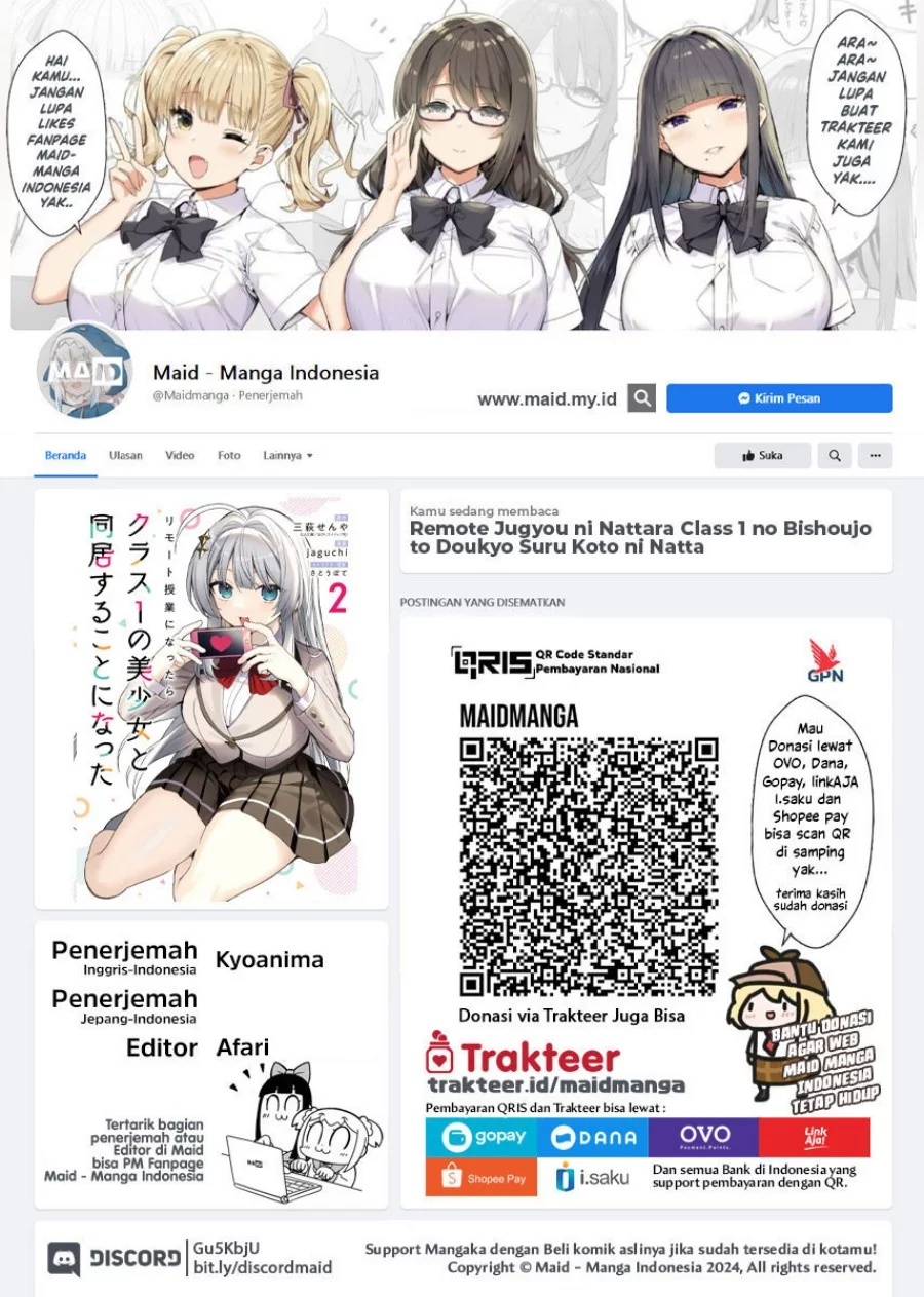 Baca  Remote Jugyou ni Nattara Class 1 no Bishoujo to Doukyo Suru Koto ni Natta Chapter 14 Gambar 2