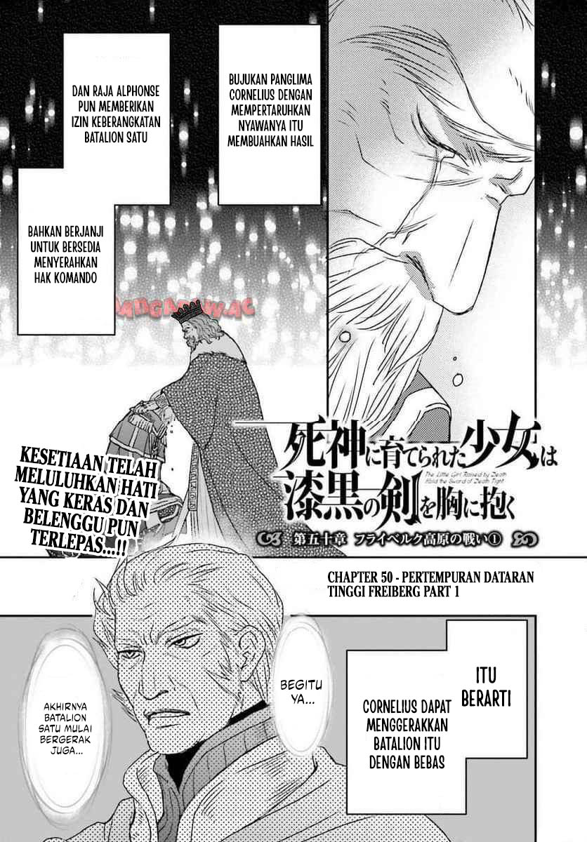 Shinigami ni Sodaterareta Shoujo wa Shikkoku no Tsurugi wo Mune ni Idaku Chapter 50 Gambar 3