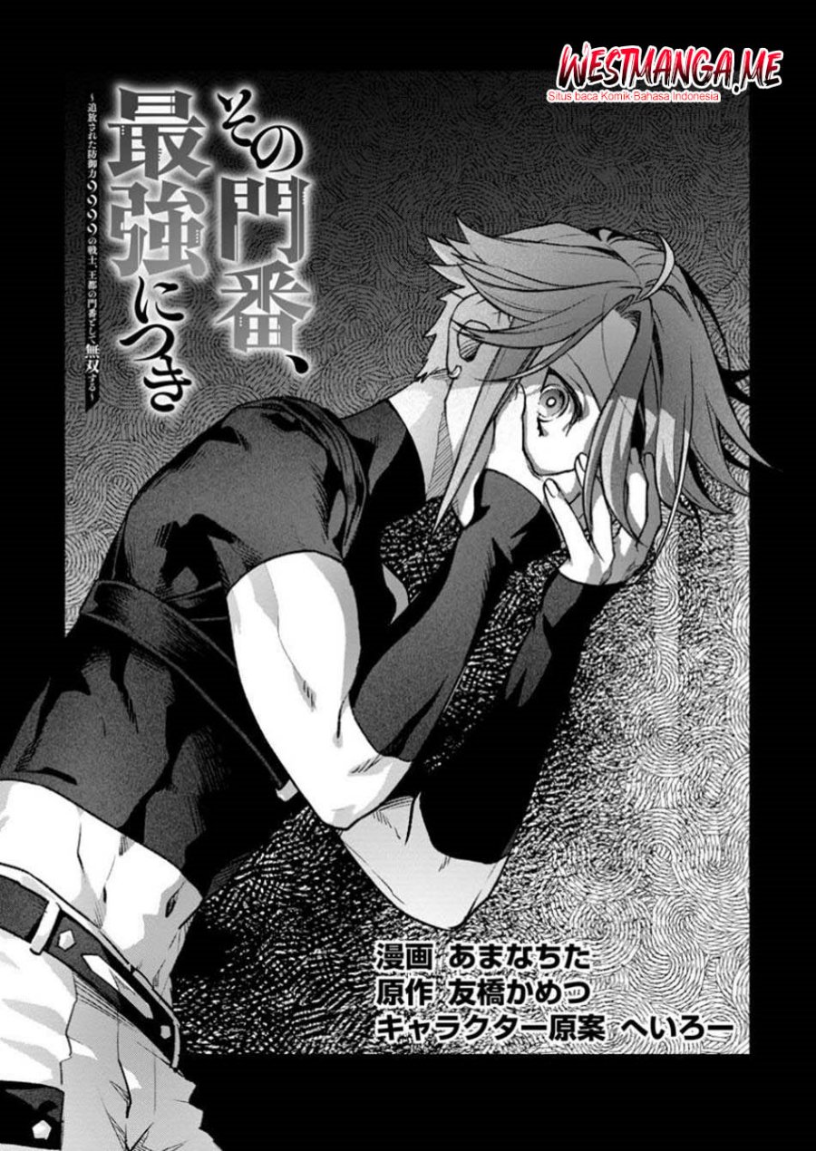 Baca  Sono Monban, Saikyou Nitsuki: Tsuihou Sareta Bougyo Ryoku 9999 no Senshi, Outo no Monban Toshite Musou Suru Chapter 38 Gambar 2