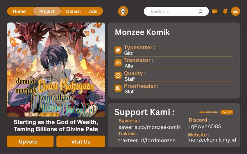 Baca Komik Start by changing your job to the God of Wealth and taming billions of divine pets! Chapter 10 Gambar 1