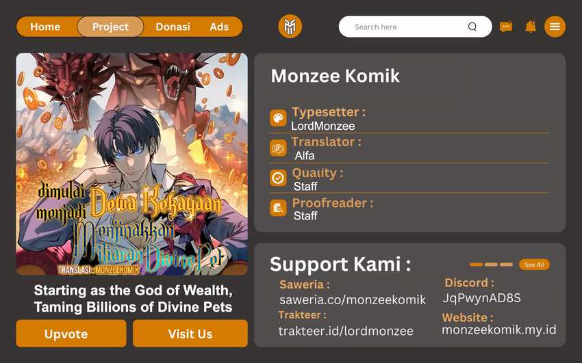 Baca Komik Start by changing your job to the God of Wealth and taming billions of divine pets! Chapter 11 Gambar 1