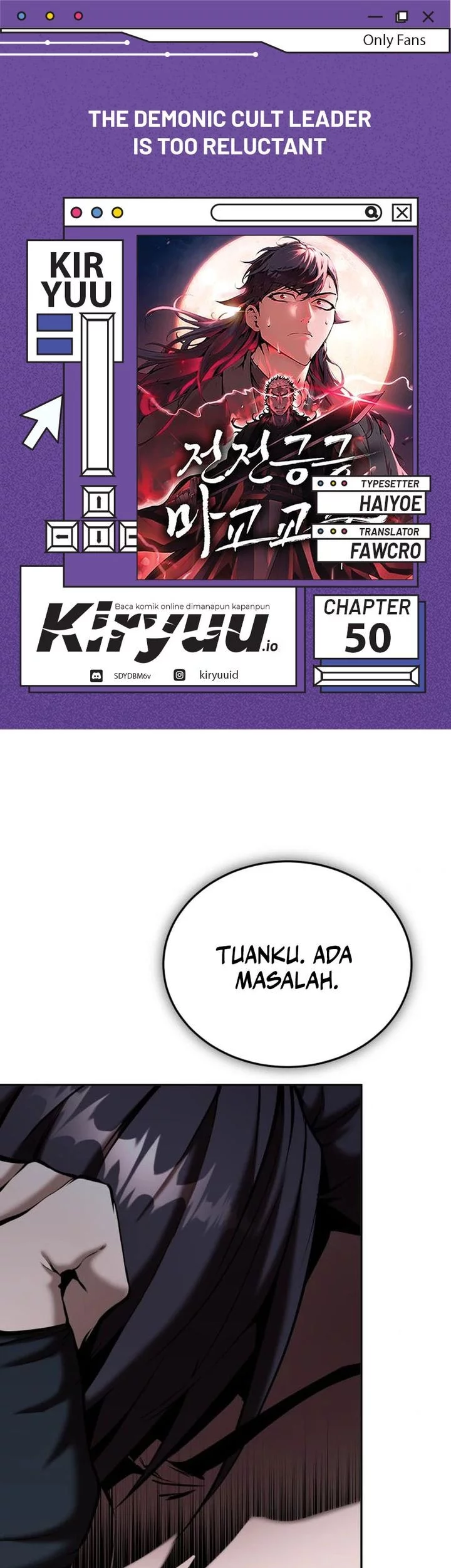 Baca Komik The Demonic Cult Leader Is Too Reluctant Chapter 50 Gambar 1