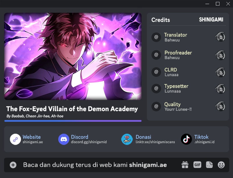 Baca Komik The Fox-Eyed Villain Of The Demon Academy Chapter 27 Gambar 1