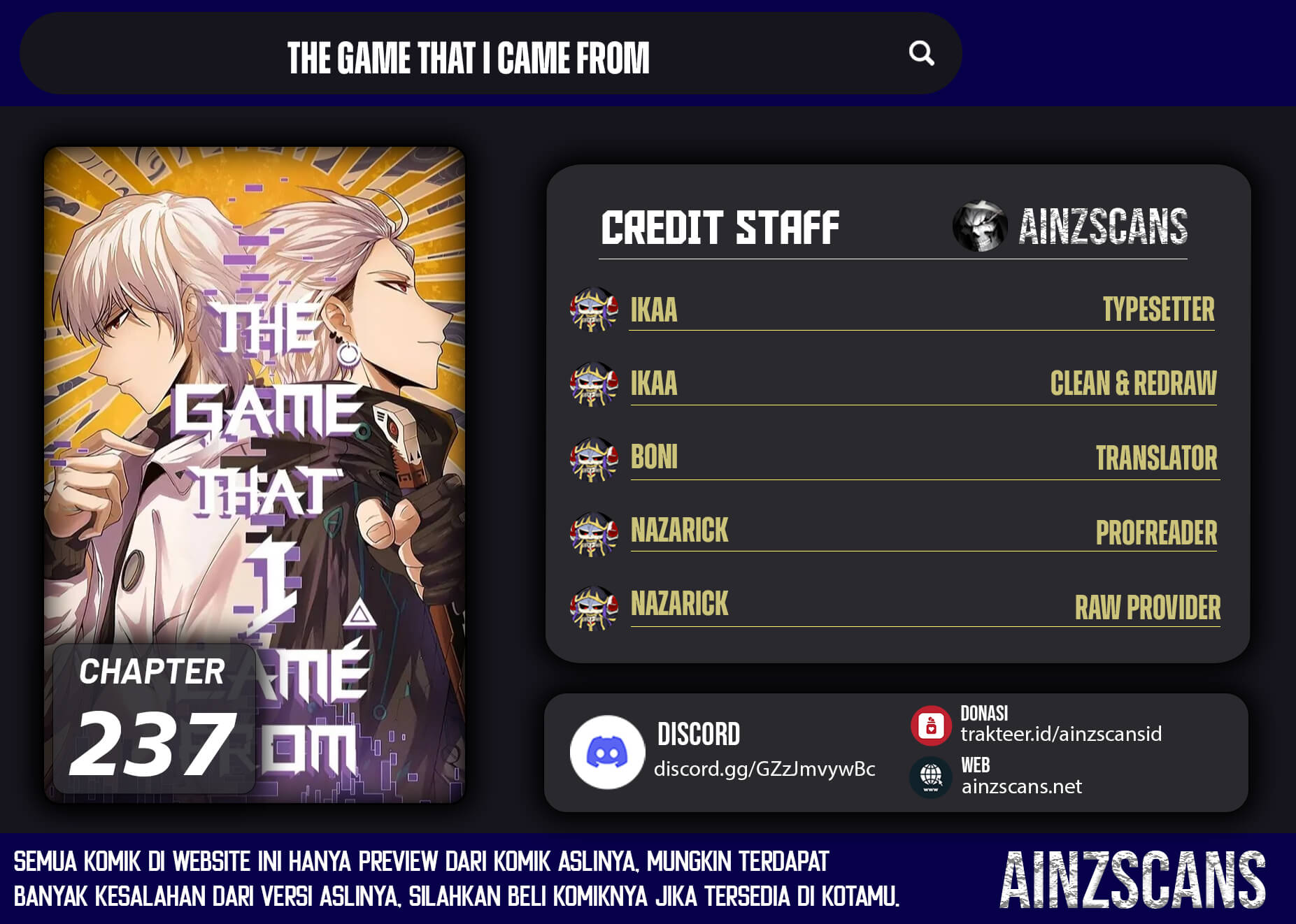 Baca Komik The Game That I Came From Chapter 237 Gambar 1