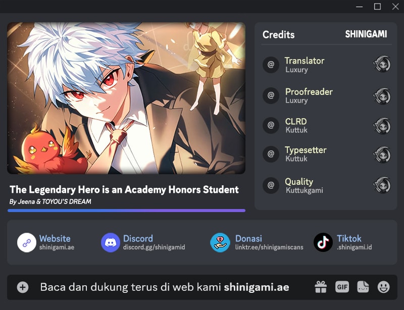 Baca Komik The Legendary Hero Is An Academy Honors Student Chapter 1 Gambar 1