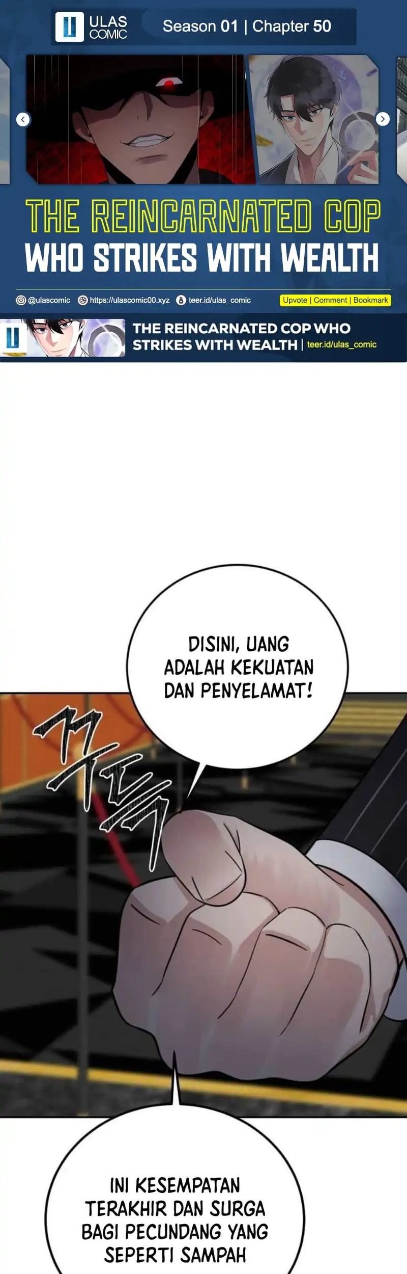 Baca Komik The Reincarnated Cop Who Strikes With Wealth Chapter 50 Gambar 1