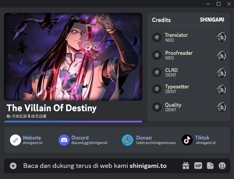Baca Komik The Villain Of Destiny Chapter 281 Gambar 1