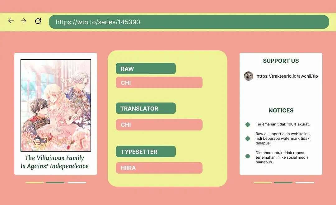 Baca Komik The Villainous Family is Against Independence Chapter 17 Gambar 1
