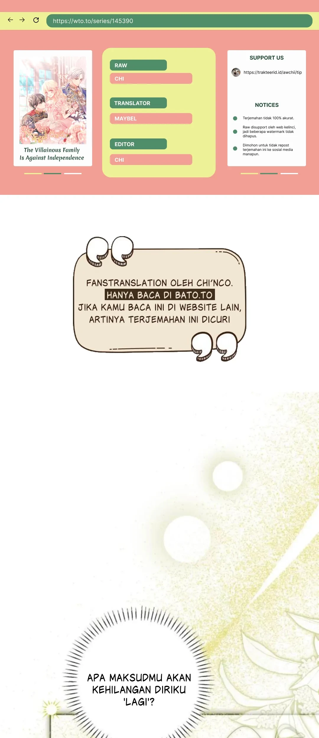 Baca Komik The Villainous Family is Against Independence Chapter 38 Gambar 1