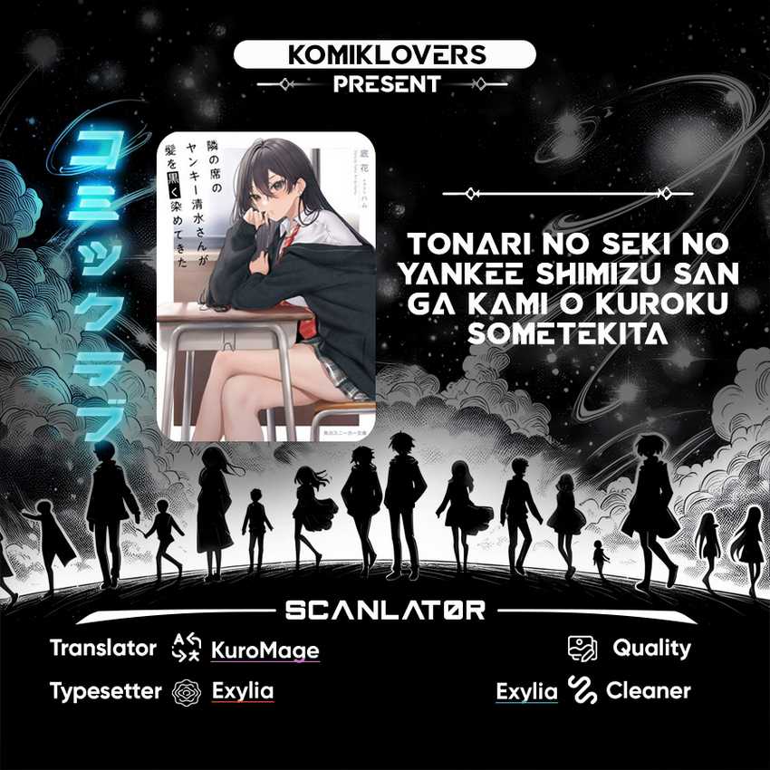 Baca Komik Tonari no Seki no Yankee Shimizu-san ga Kami o Kuroku Sometekita Chapter 1 Gambar 1