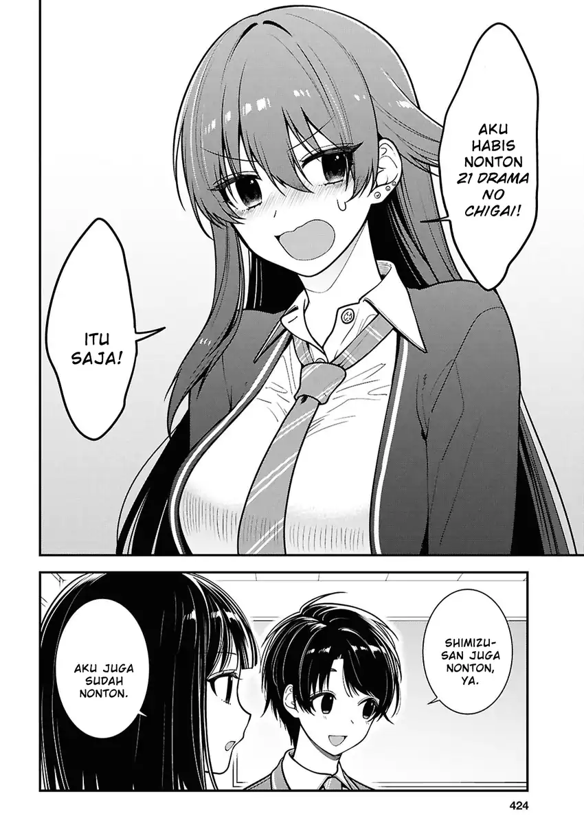 Tonari no Seki no Yankee Shimizu-san ga Kami o Kuroku Sometekita Chapter 12 Gambar 14