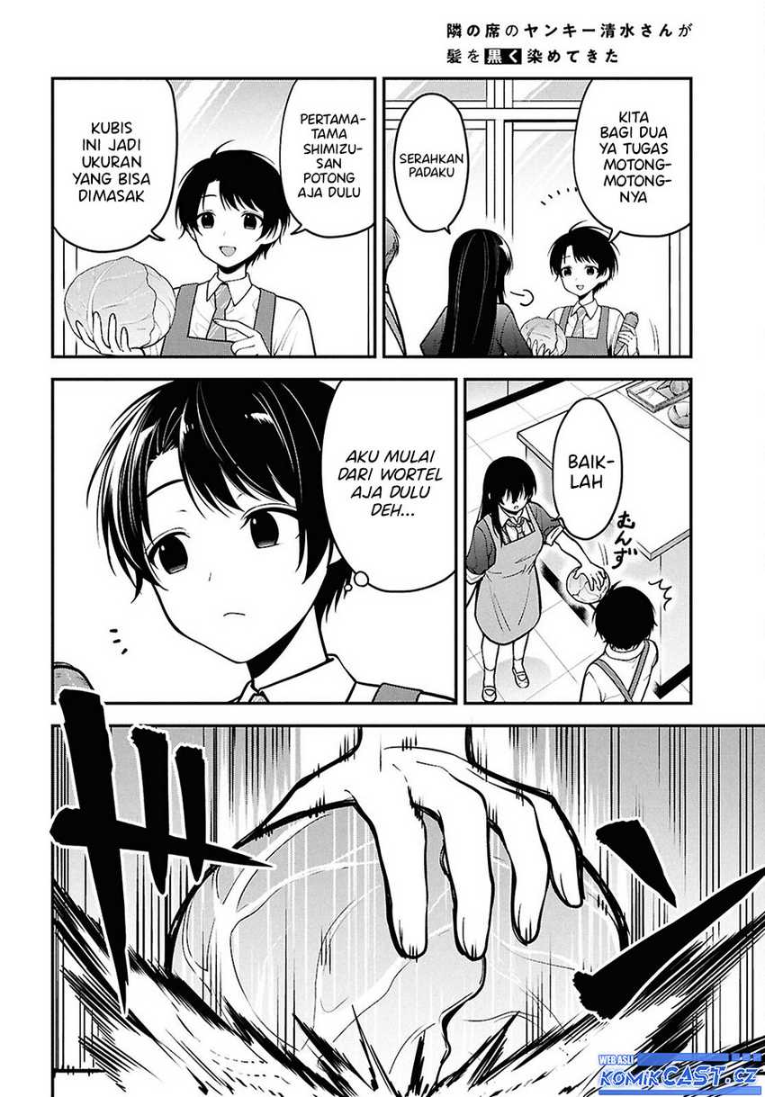 Tonari no Seki no Yankee Shimizu-san ga Kami o Kuroku Sometekita Chapter 2 Gambar 11
