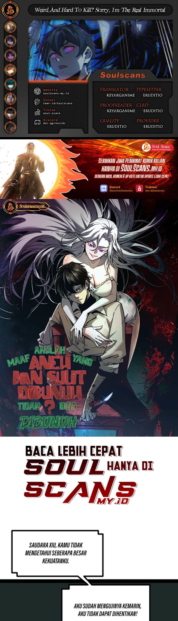 Baca Komik Weird and Hard to Kill? Sorry, I’m the Real Immortal Chapter 48 Gambar 1