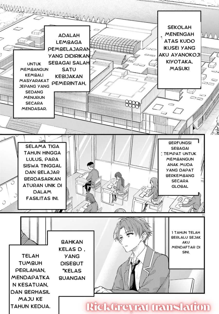 Youkoso Jitsuryoku Shijou Shugi no Kyoushitsu e 2-nensei-hen 2nd Stage Chapter 1.1 Gambar 4