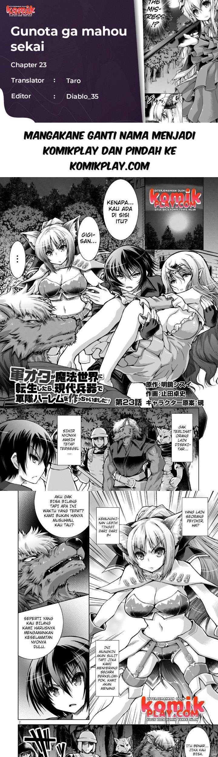 Baca Komik Gunota ga Mahou Sekai ni Tensei Shitara, Gendai Heiki de Guntai Harem o Tsukucchaimashita!? Chapter 23 Gambar 1