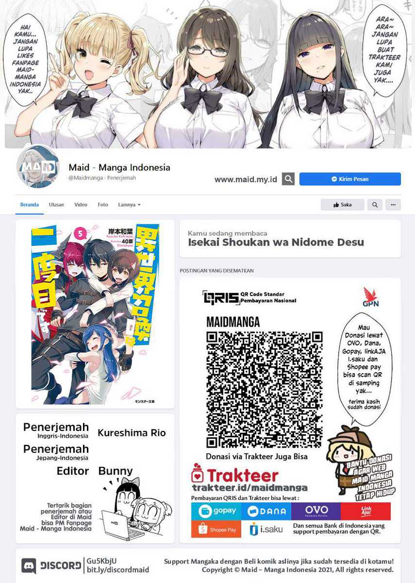 Baca  Isekai Shoukan wa Nidome Desu Chapter 24.3 Gambar 2