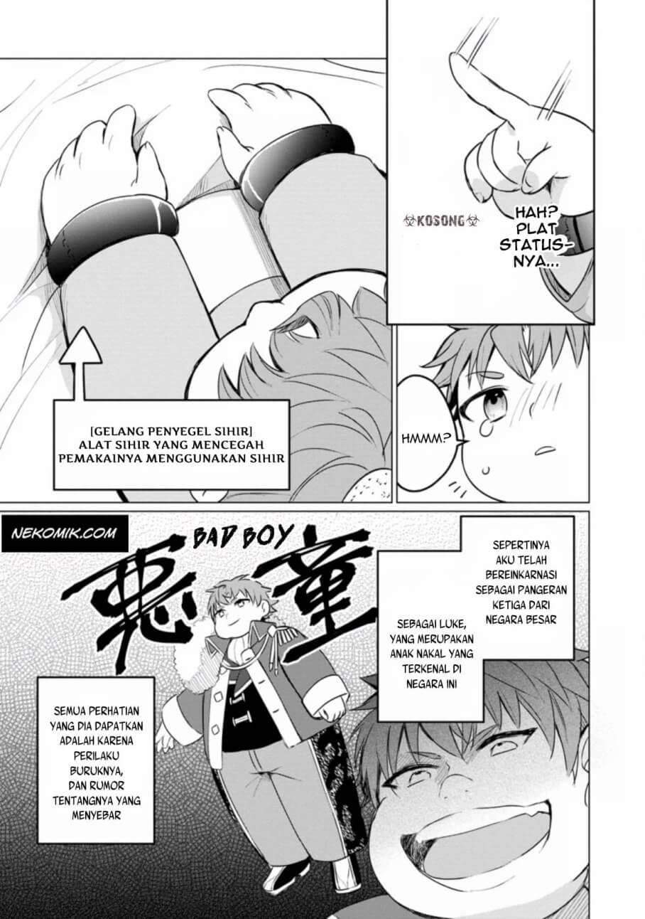 Tensei Saki ga Zannen Ouji Datta Ken: Ima wa Fukkin 1-kai mo Dekinai kedo Yasete Isekai Sukuimasu Chapter 1.3 Gambar 10