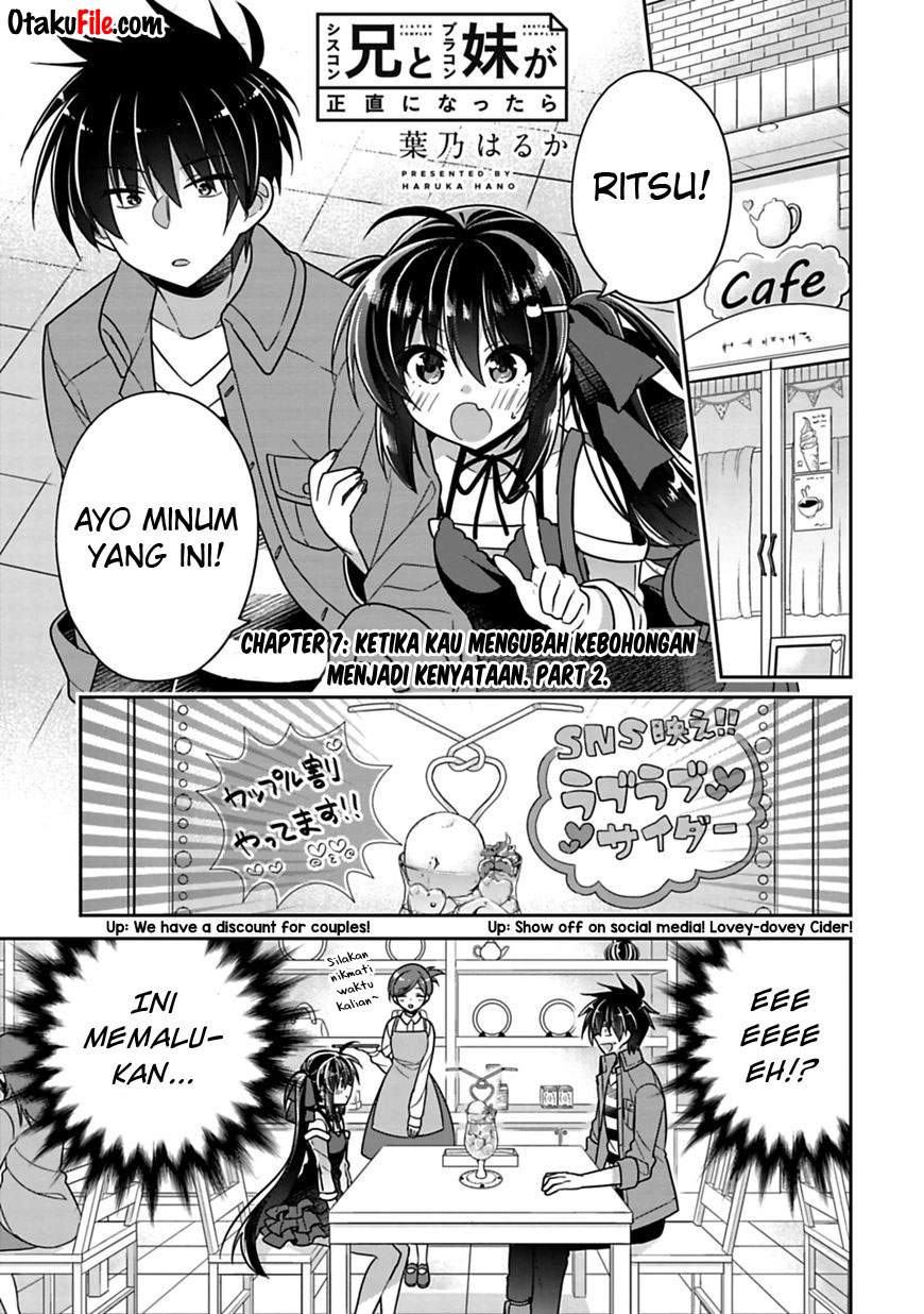Baca Komik Siscon Ani to Brocon Imouto ga Shoujiki ni Nattara Chapter 7.1 Gambar 1
