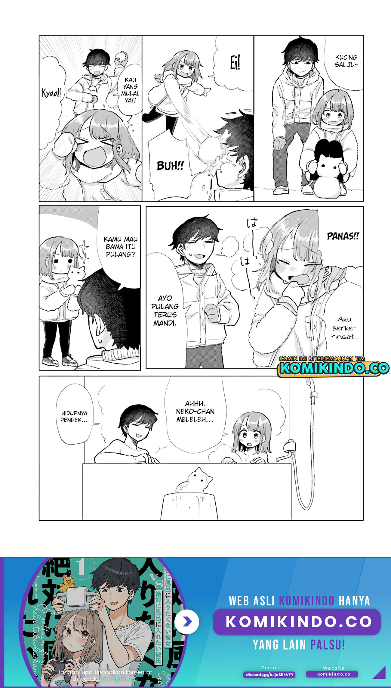 Girlfriend Who Absolutely Doesn’t Want to Take a Bath VS Boyfriend Who Absolutely Wants Her to Take a Bath Chapter 34 Gambar 4