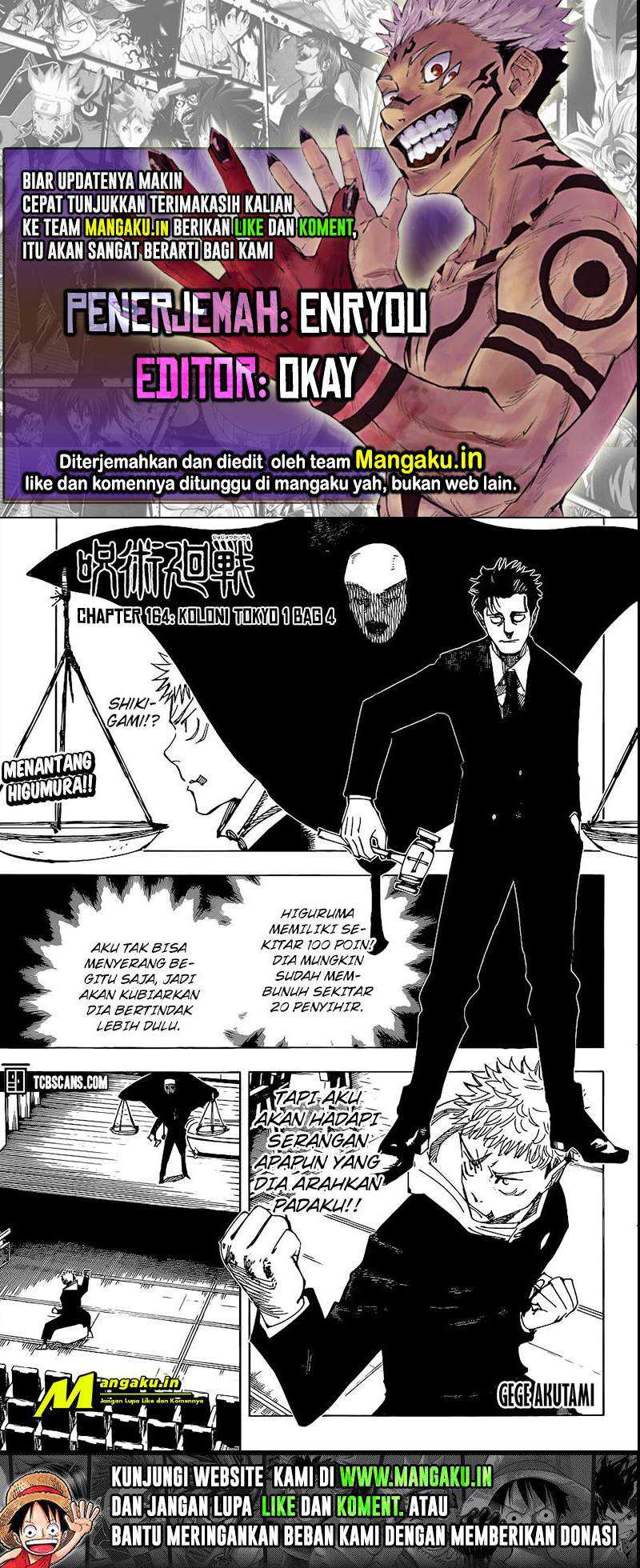 Baca Komik Jujutsu Kaisen Chapter 164 Gambar 1